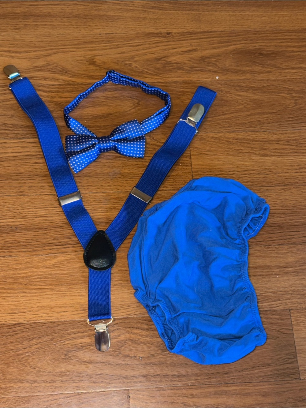 Royal Blue Baby Bow Tie and Suspenders Set